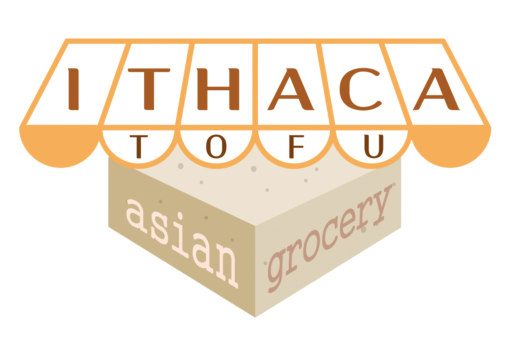 Ithaca Tofu Asian Grocery illustrated storefront logo